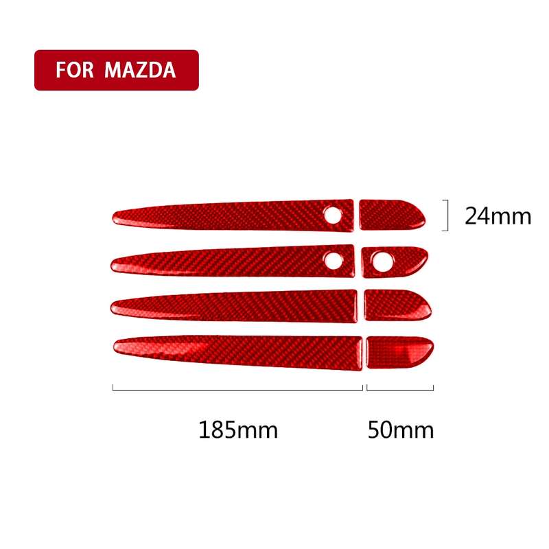 Car Carbon Fiber with Hole Outside Door Handle Decorative Sticker for Mazda CX-5 2017-2018, Left Dri