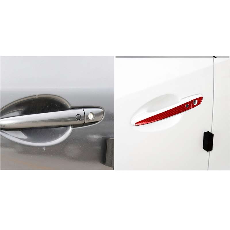 Car Carbon Fiber with Hole Outside Door Handle Decorative Sticker for Mazda CX-5 2017-2018, Left Dri