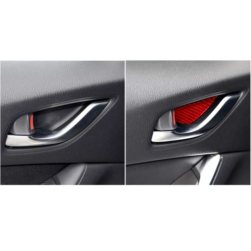 Car Carbon Fiber Inside Door Bowl Decorative Sticker for Mazda CX-5 2013-2018, Left and Right Drive(