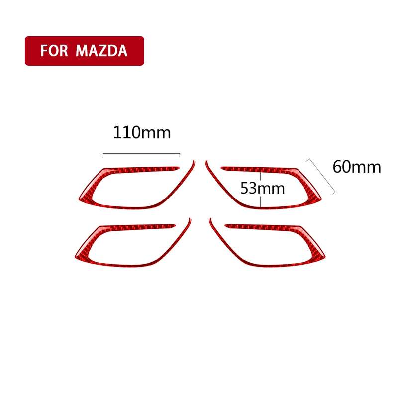 Car Carbon Fiber Inside Door Handle Decorative Sticker for Mazda CX-5 2017-2018, Left and Right Driv