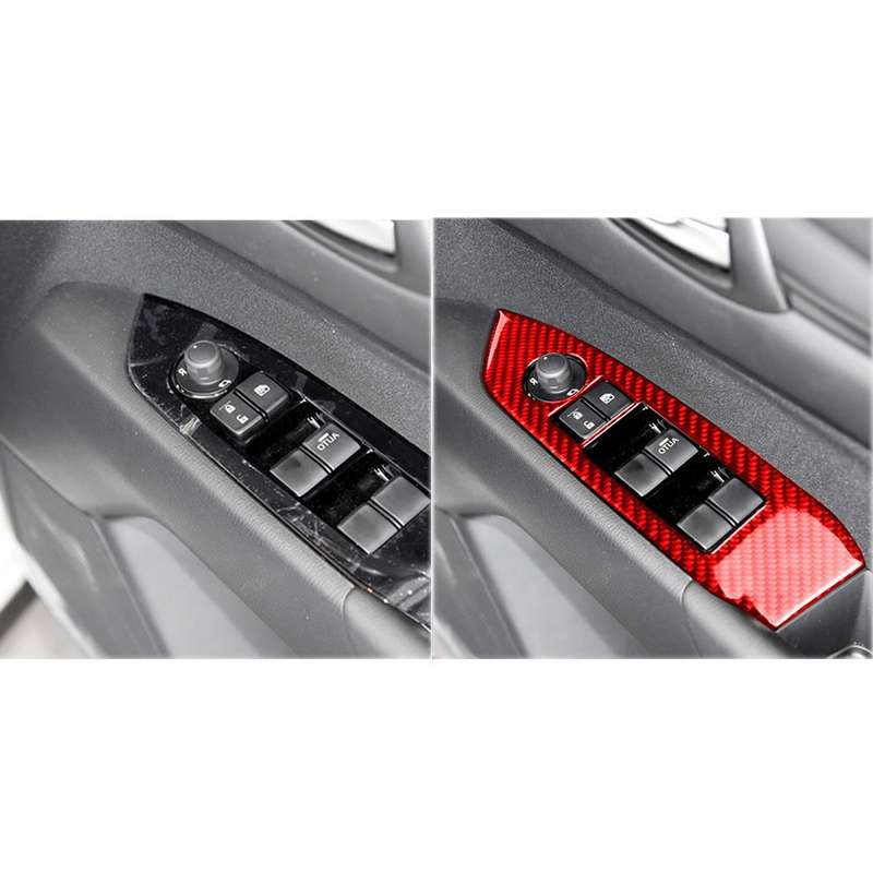 Car Carbon Fiber Window Glass Lift Panel Decorative Sticker for Mazda CX-5 2017-2018, Right Drive (R