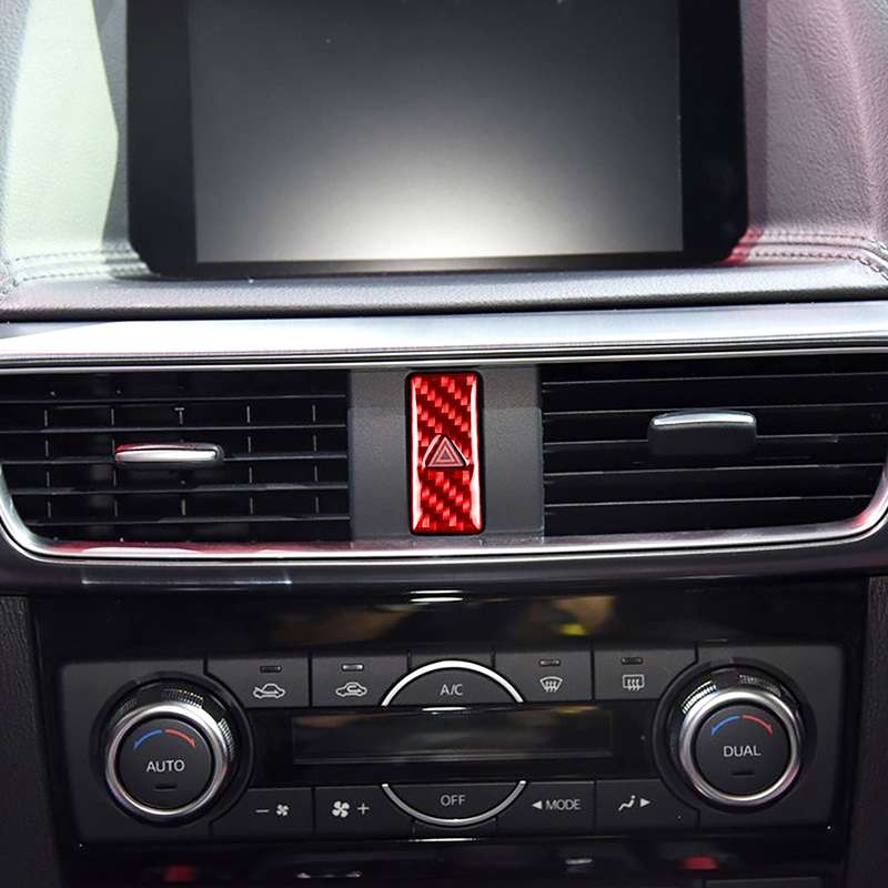 Car Carbon Fiber Warning Light Decorative Sticker for Mazda CX-5 2017-2018, Left and Right Drive (Re