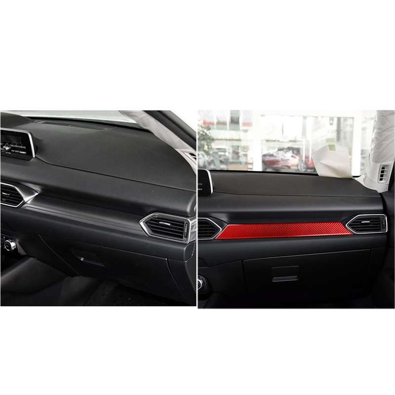 Car Carbon Fiber Dashboard Panel Decorative Sticker for Mazda CX-5 2017-2018, Left and Right Drive (