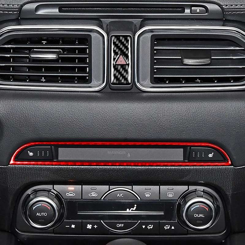 Car Carbon Fiber Dashboard Panel Decorative Sticker for Mazda CX-5 2017-2018, Left and Right Drive (