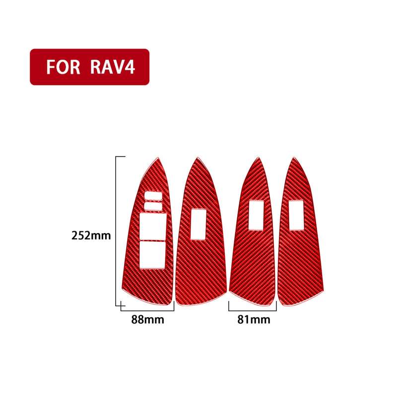 Car Carbon Fiber Window Glass Lift Panel Decorative Sticker for Toyota RAV4 2006-2013, Left Drive (R