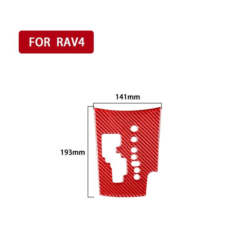 Car Carbon Fiber Gear Panel Decorative Sticker for Toyota RAV4 2006-2013, Right Drive (Red)