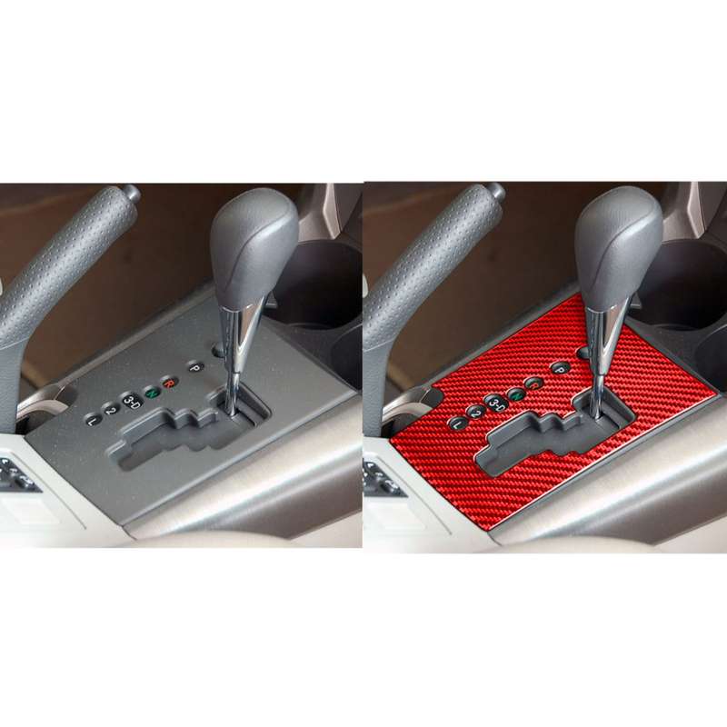 Car Carbon Fiber Gear Panel Decorative Sticker for Toyota RAV4 2006-2013, Left Drive (Red)