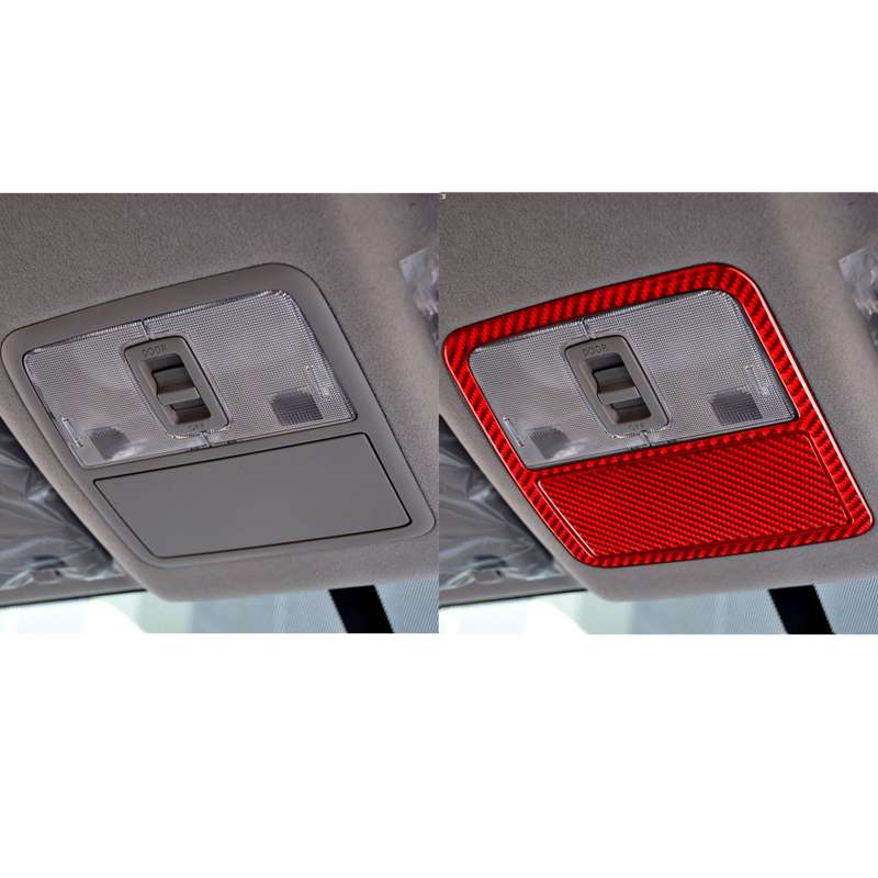 Car Carbon Fiber Front Reading Light Panel Decorative Sticker for Toyota RAV4 2006-2013, Left and Ri