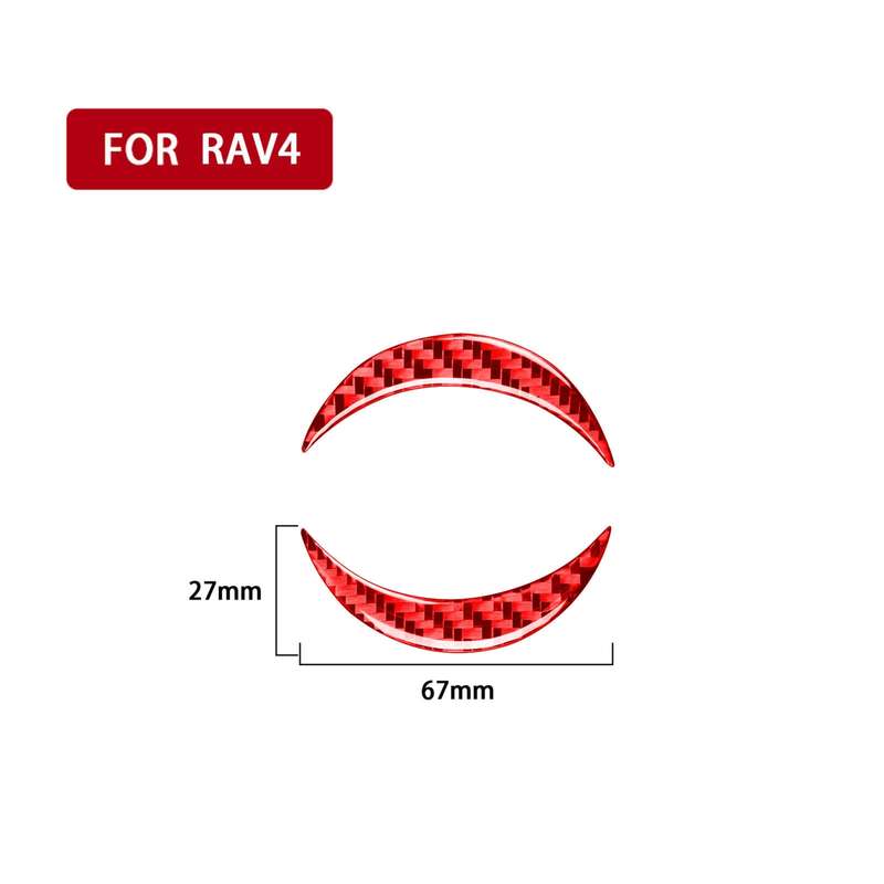Car Carbon Fiber Steering Wheel Logo Decorative Sticker for Toyota RAV4 2006-2013, Left and Right Dr