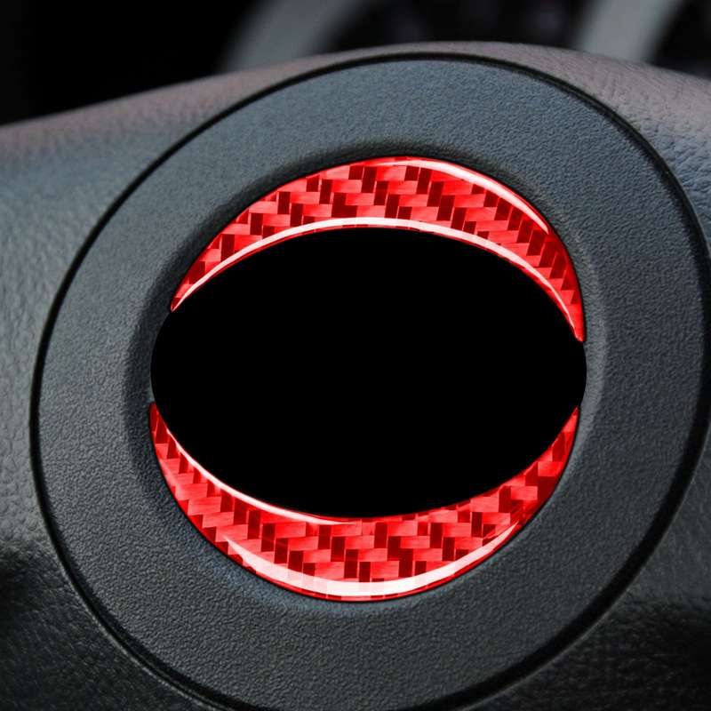 Car Carbon Fiber Steering Wheel Logo Decorative Sticker for Toyota RAV4 2006-2013, Left and Right Dr