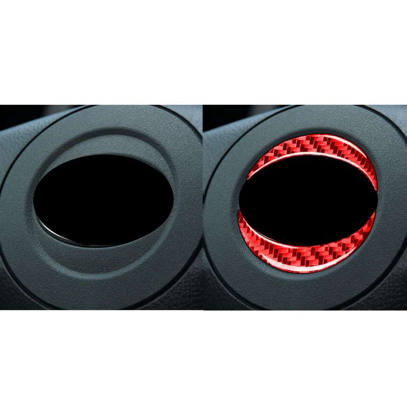 Car Carbon Fiber Steering Wheel Logo Decorative Sticker for Toyota RAV4 2006-2013, Left and Right Dr