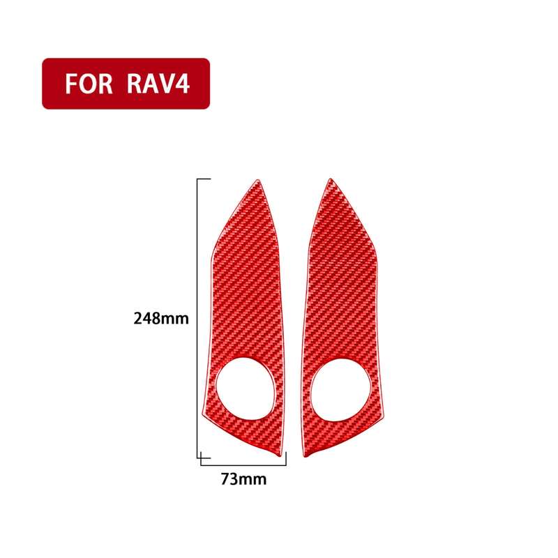 Car Carbon Fiber Warning Light Switch Panel Decorative Sticker for Toyota RAV4 2006-2013, Left and R