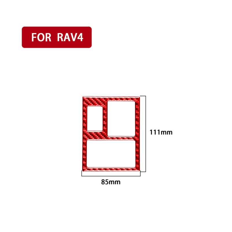 Car Carbon Fiber Rear Mirror Adjustment Switch Frame Decorative Sticker for Toyota RAV4 2006-2013, R
