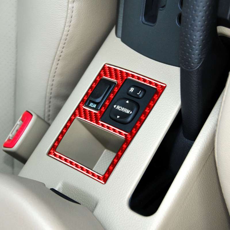 Car Carbon Fiber Rear Mirror Adjustment Switch Frame Decorative Sticker for Toyota RAV4 2006-2013, R