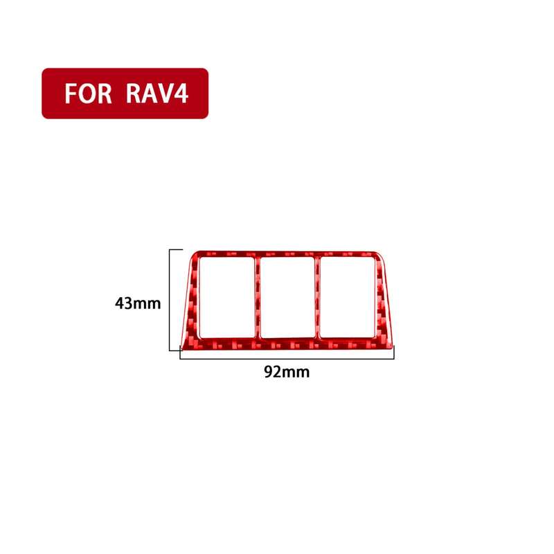 Car Carbon Fiber Headlight Switch Frame Decorative Sticker for Toyota RAV4 2006-2013, Left and Right