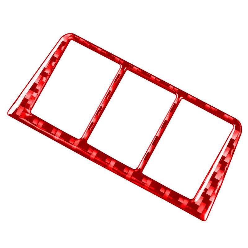 Car Carbon Fiber Headlight Switch Frame Decorative Sticker for Toyota RAV4 2006-2013, Left and Right