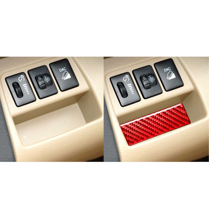 Car Carbon Fiber Headlight Switch Gasket Decorative Sticker for Toyota RAV4 2006-2013, Left and Righ