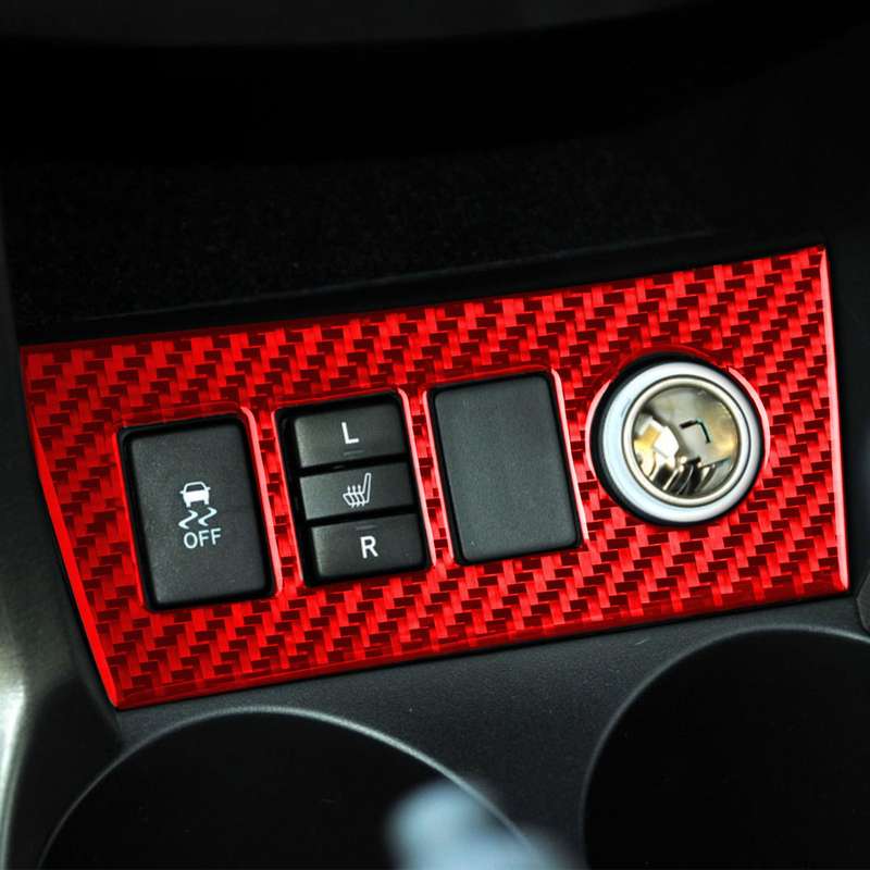 Car Carbon Fiber Cigarette Lighting Panel Decorative Sticker for Toyota RAV4 2006-2013, Left and Rig