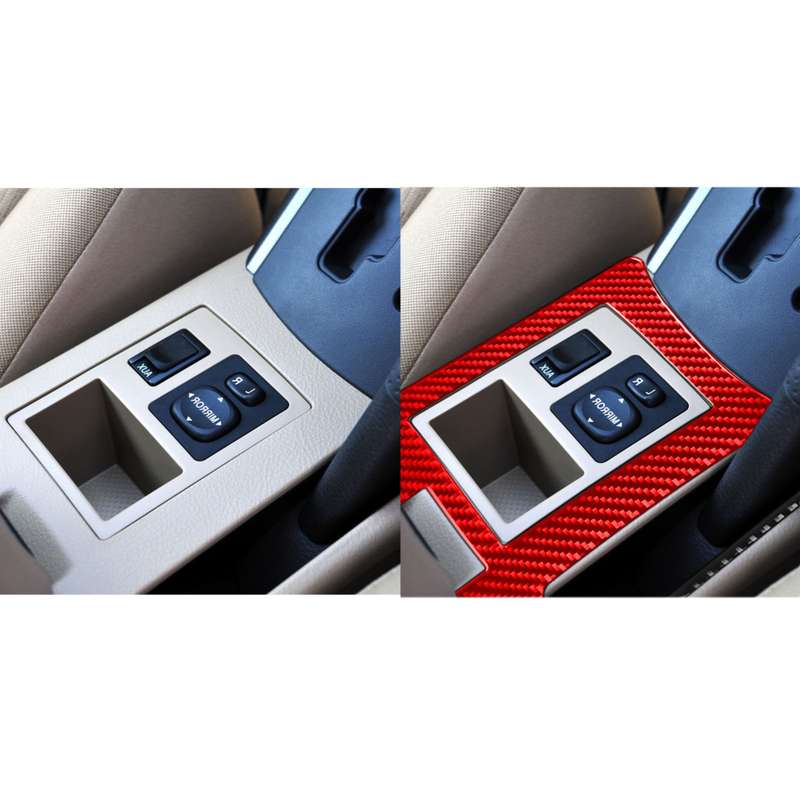 Car Carbon Fiber Handbrake Panel Decorative Sticker for Toyota RAV4 2006-2013, Right Drive (Red)