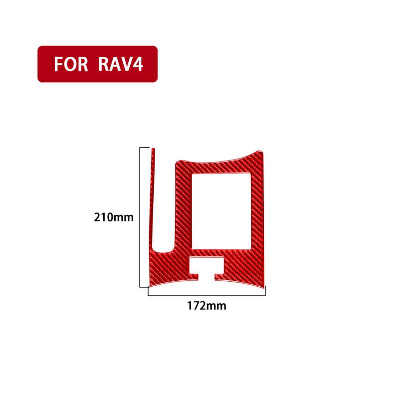 Car Carbon Fiber Handbrake Panel Decorative Sticker for Toyota RAV4 2006-2013, Left Drive (Red)