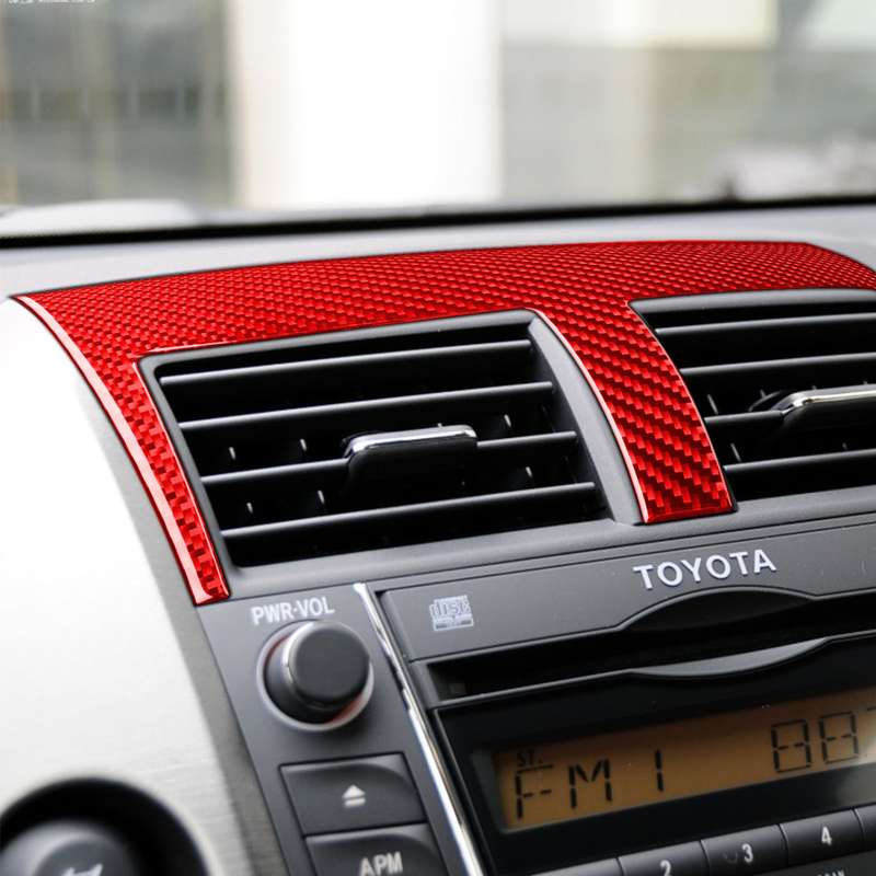 Car Carbon Fiber Inside Central Control Air Outlet Decorative Sticker for Toyota RAV4 2006-2013, Lef