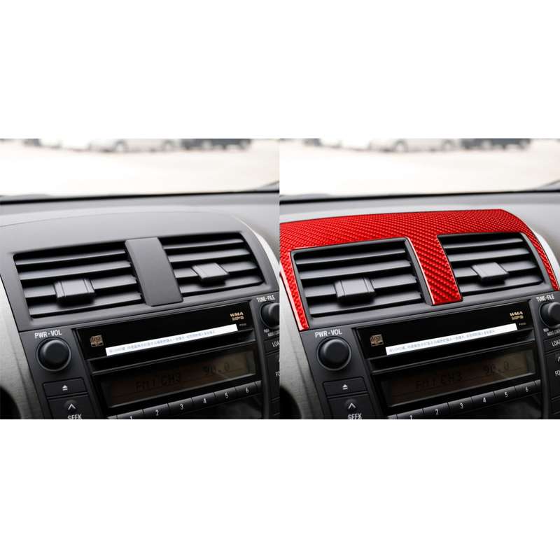 Car Carbon Fiber Inside Central Control Air Outlet Decorative Sticker for Toyota RAV4 2006-2013, Lef
