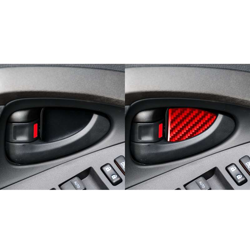 Car Carbon Fiber Inside Door Bowl Decorative Sticker for Toyota RAV4 2006-2013, Left and Right Drive