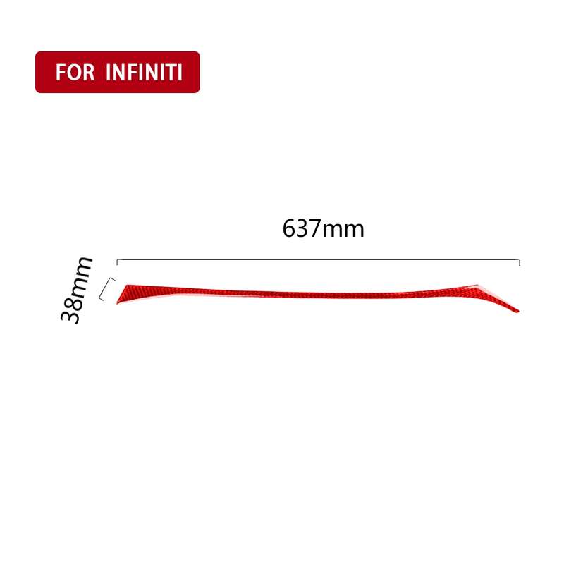Car Carbon Fiber Dashboard Right Side Decorative Sticker for Infiniti Q50 2014-2020, Right Drive(Red