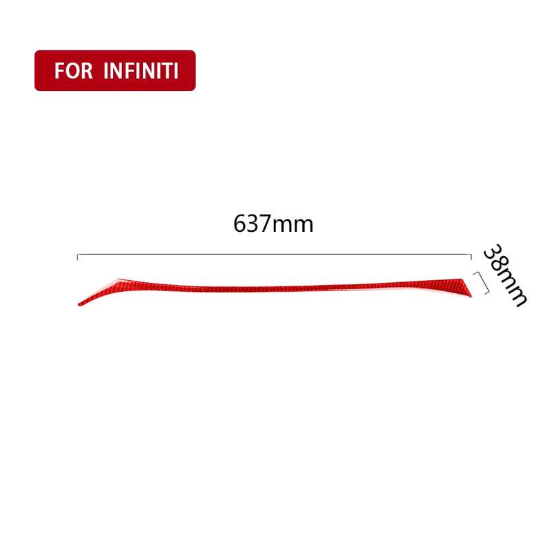 Car Carbon Fiber Dashboard Right Side Decorative Sticker for Infiniti Q50 2014-2020, Left Drive(Red)