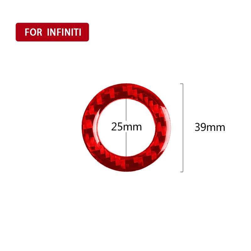 Car Carbon Fiber One-button Start Decorative Sticker for Infiniti Q50 2014-2020 / Q60 / QX60, Left a