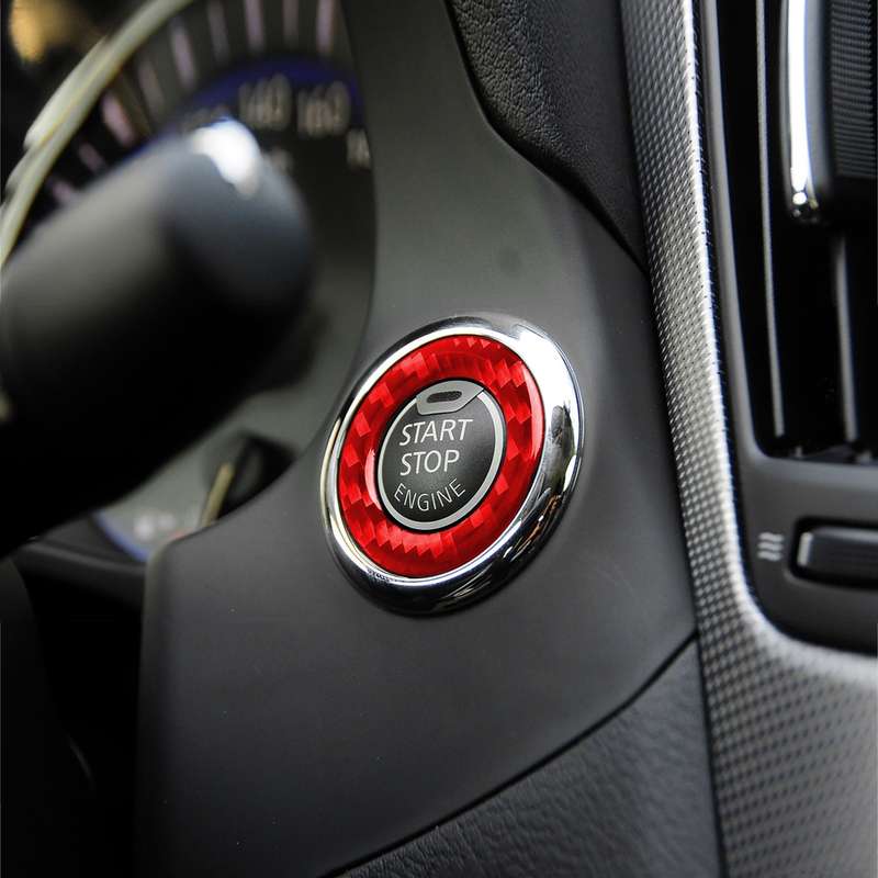 Car Carbon Fiber One-button Start Decorative Sticker for Infiniti Q50 2014-2020 / Q60 / QX60, Left a