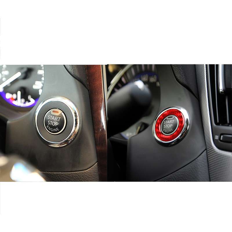 Car Carbon Fiber One-button Start Decorative Sticker for Infiniti Q50 2014-2020 / Q60 / QX60, Left a