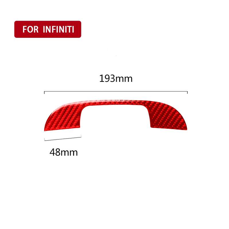 Car Carbon Fiber Armrest Box Decorative Sticker for Infiniti Q50 2014-2020, Left and Right Drive(Red