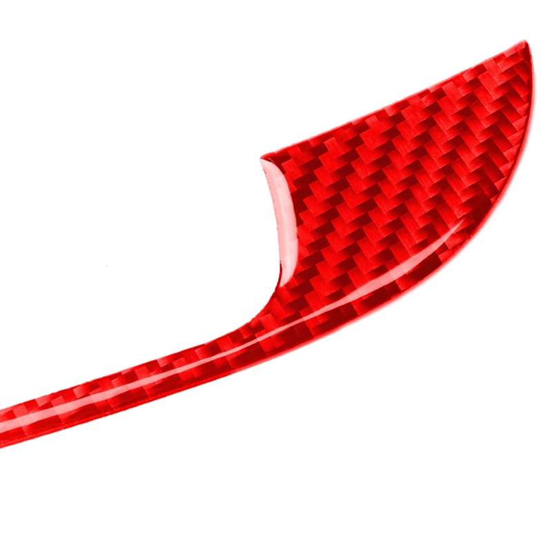 Car Carbon Fiber Armrest Box Decorative Sticker for Infiniti Q50 2014-2020, Left and Right Drive(Red