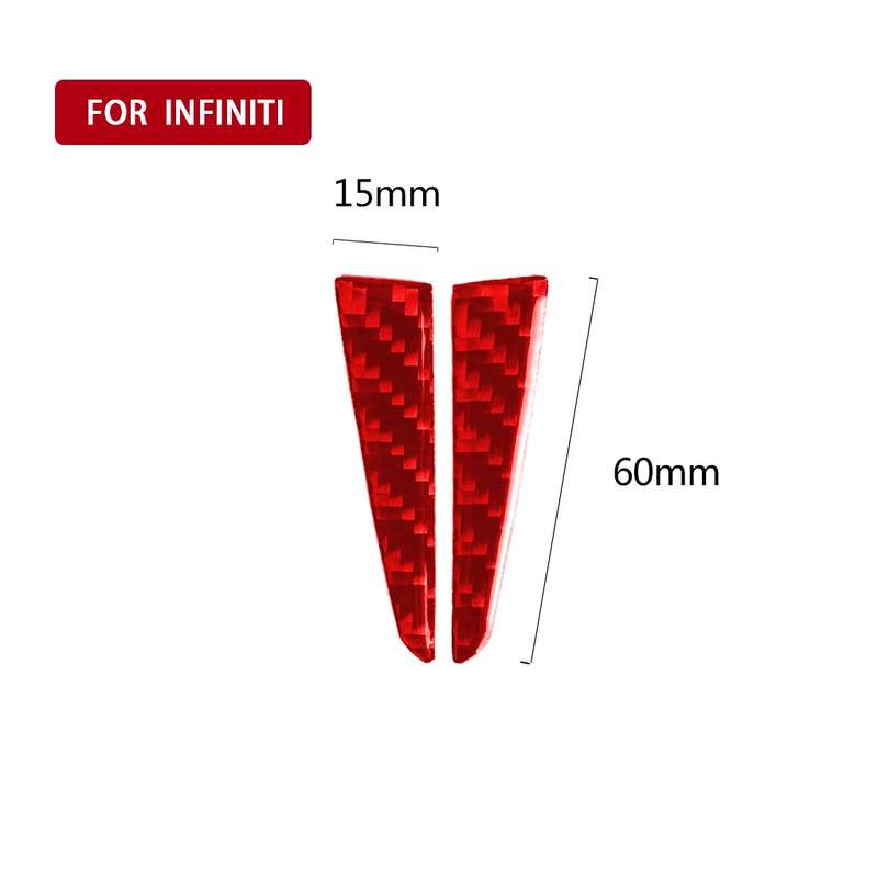 Car Carbon Fiber Steering Wheel Below Decorative Sticker for Infiniti Q50 2014-2020, Left and Right