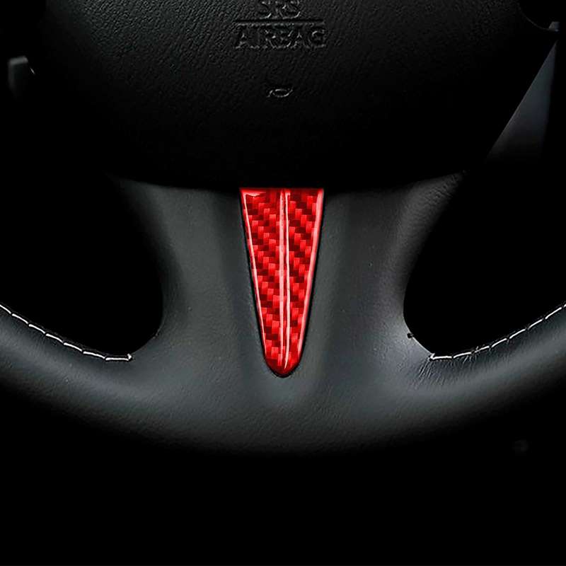 Car Carbon Fiber Steering Wheel Below Decorative Sticker for Infiniti Q50 2014-2020, Left and Right