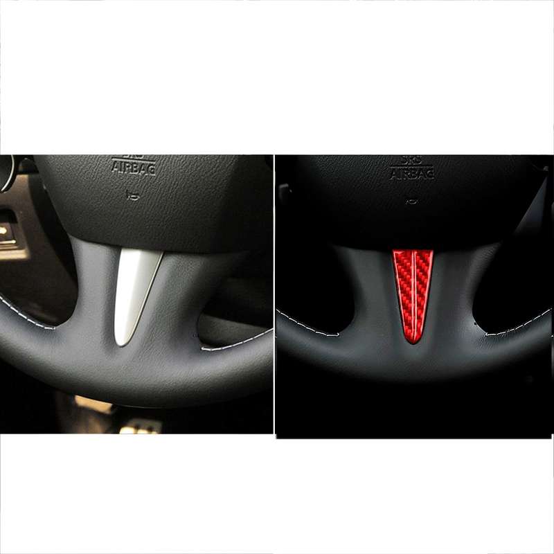 Car Carbon Fiber Steering Wheel Below Decorative Sticker for Infiniti Q50 2014-2020, Left and Right