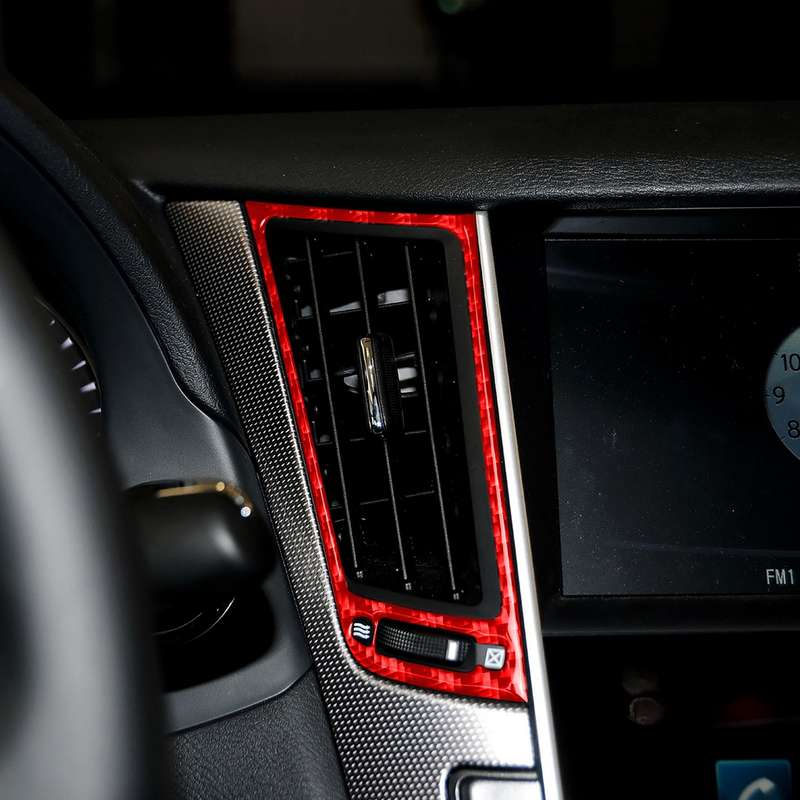 Car Carbon Fiber Central Air Outlet Decorative Sticker for Infiniti Q50 2014-2020, Left and Right Dr