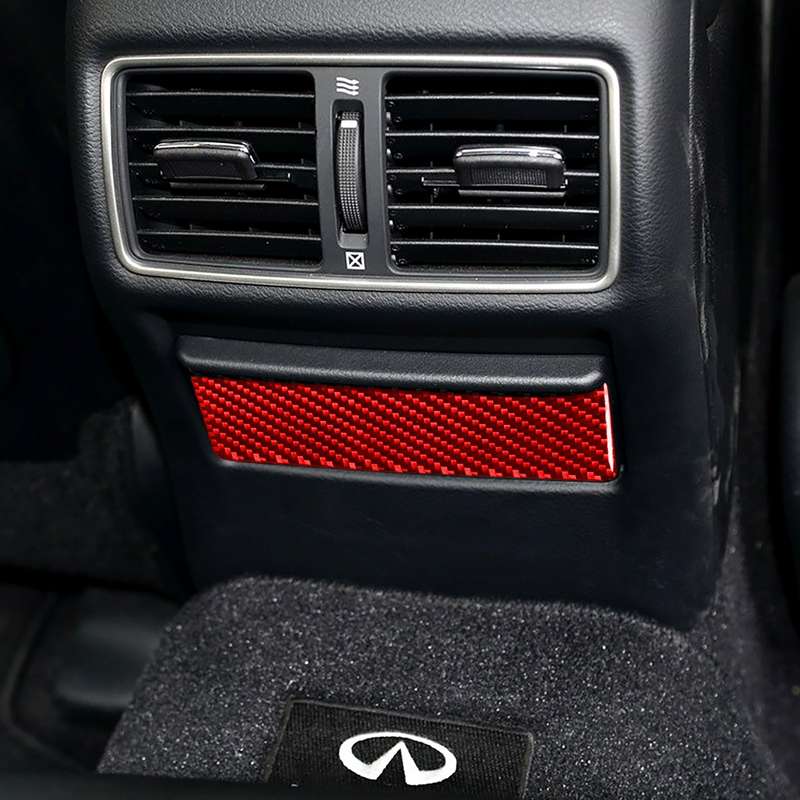 Car Carbon Fiber Rear Ashtray Panel Decorative Sticker for Infiniti Q50 2014-2020, Left and Right Dr