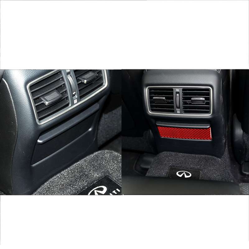 Car Carbon Fiber Rear Ashtray Panel Decorative Sticker for Infiniti Q50 2014-2020, Left and Right Dr