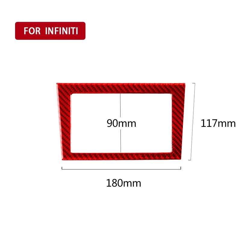 Car Carbon Fiber Navigation Frame Decorative Sticker for Infiniti Q50 2014-2020, Left and Right Driv