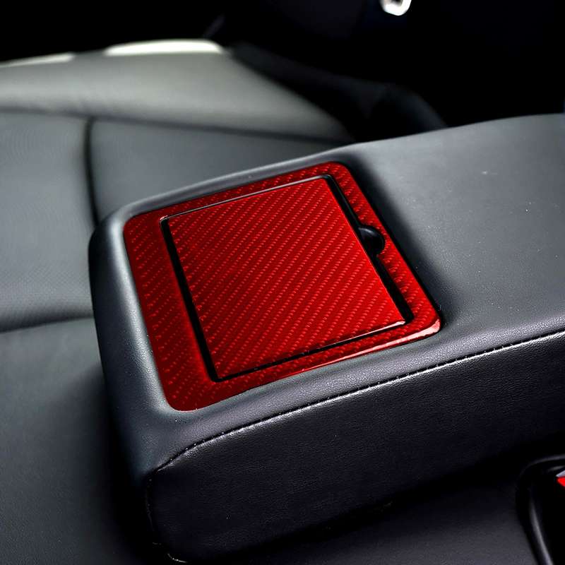 Car Carbon Fiber Rear Water Cup Holder Decorative Sticker for Infiniti Q50 2014-2020, Left and Right