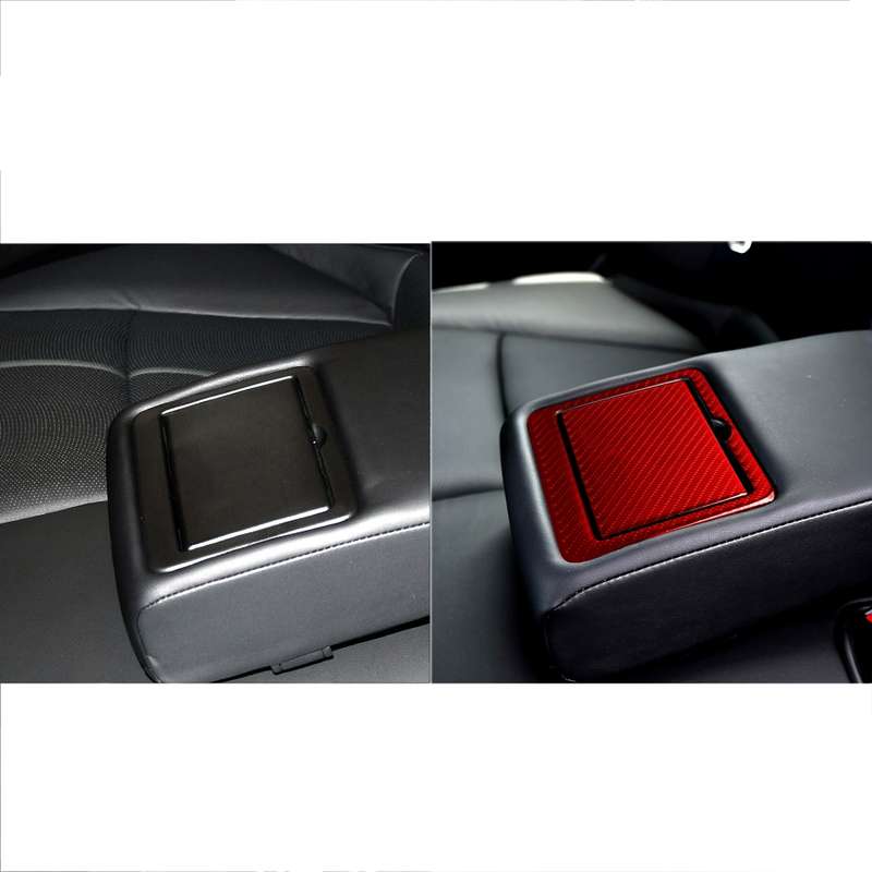 Car Carbon Fiber Rear Water Cup Holder Decorative Sticker for Infiniti Q50 2014-2020, Left and Right