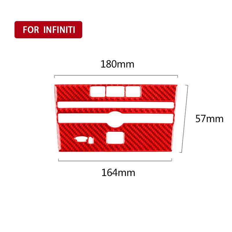 Car Carbon Fiber B Style CD Console Panel Decorative Sticker for Infiniti Q50 2014-2020, Left Drive(