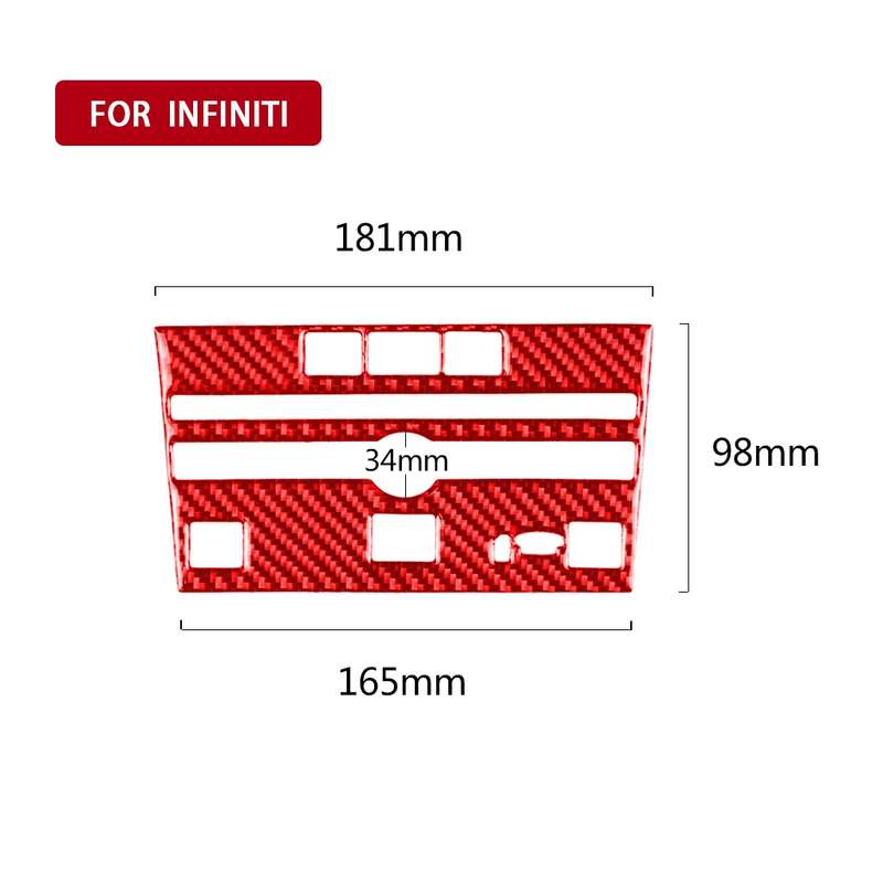 Car Carbon Fiber A Style CD Console Panel Decorative Sticker for Infiniti Q50 2014-2020, Right Drive