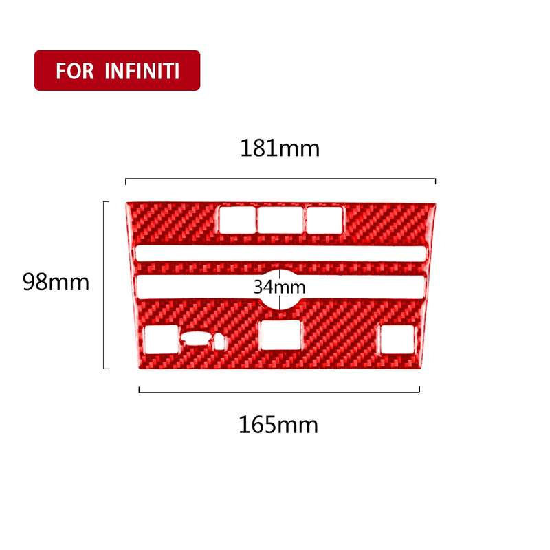 Car Carbon Fiber A Style CD Console Panel Decorative Sticker for Infiniti Q50 2014-2020, Left Drive(