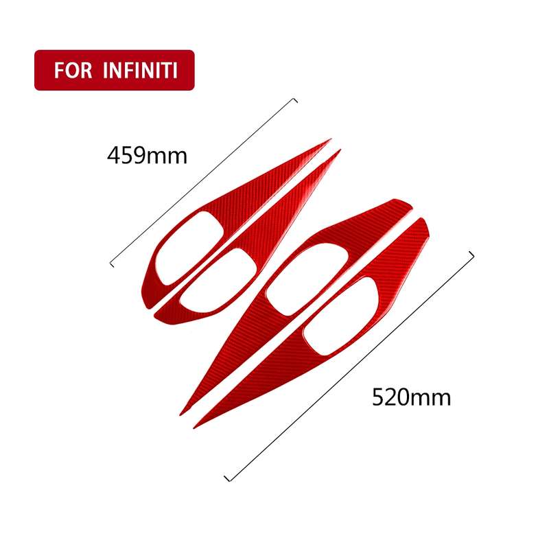 Car Carbon Fiber A Style Door Handle Panel Decorative Sticker for Infiniti Q50 2014-2020, Left and R