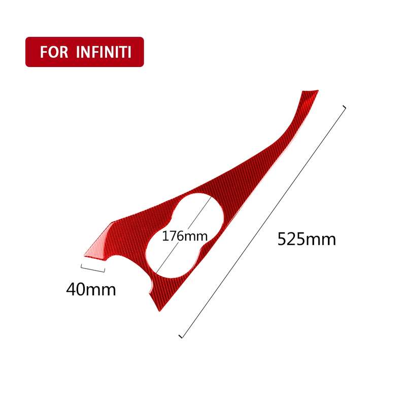 Car Carbon Fiber Water Cup Holder Panel Decorative Sticker for Infiniti Q50 2014-2020, Left Drive(Re