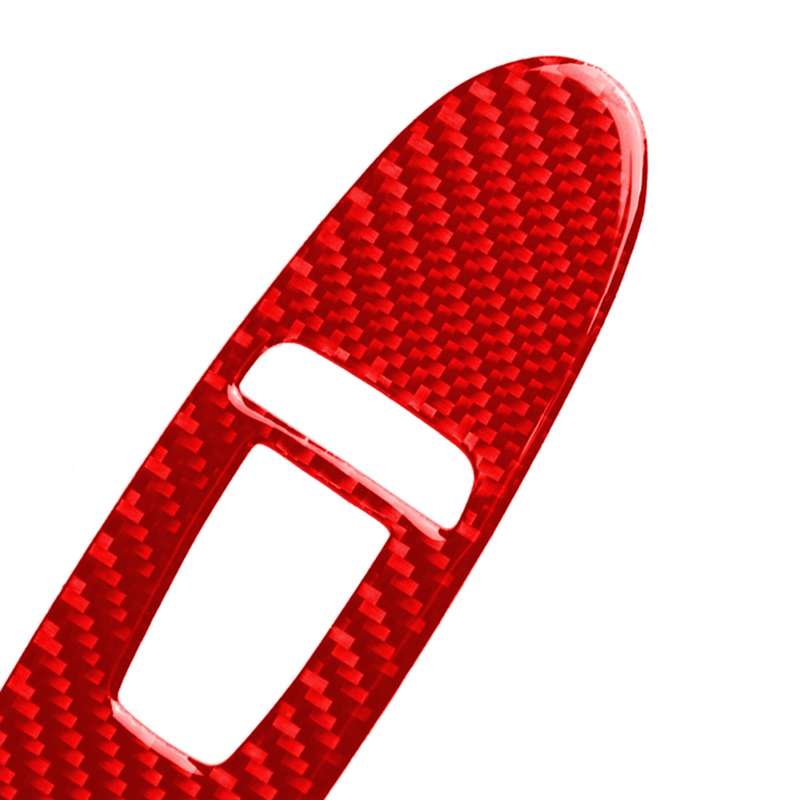 Car Carbon Fiber Window Glass Lift Panel Decorative Sticker for Infiniti Q60, Right Drive(Red)