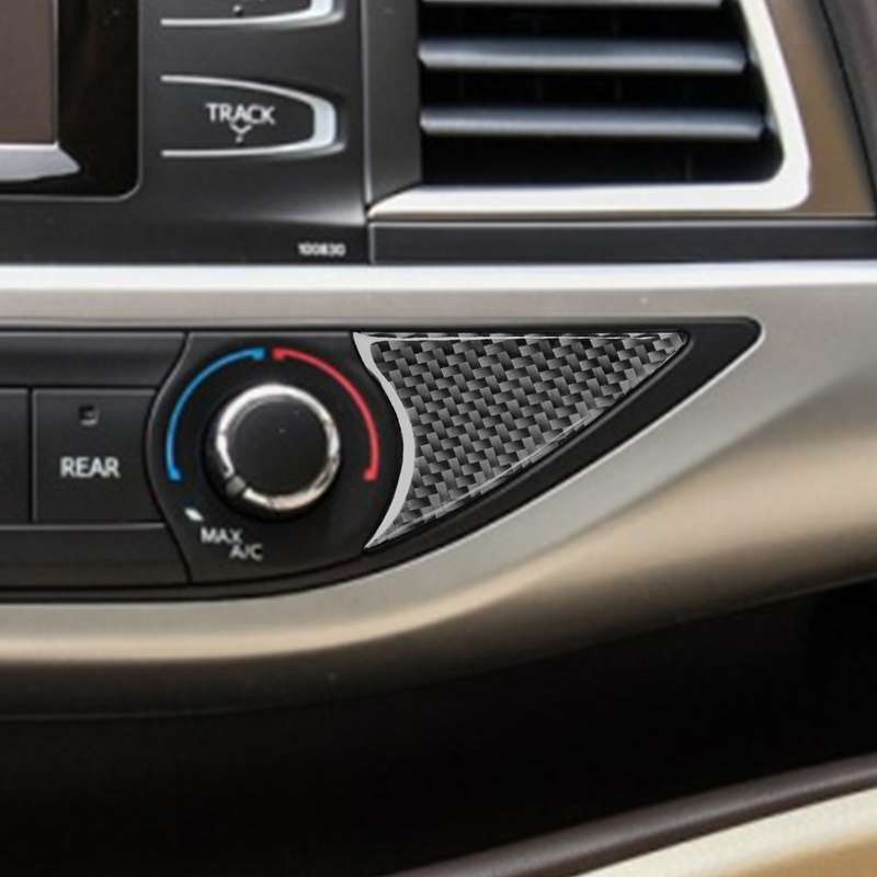 Car Carbon Fiber Air Conditioner Switch Decorative Sticker for Toyota Highlander 2014-2019, Left Dri